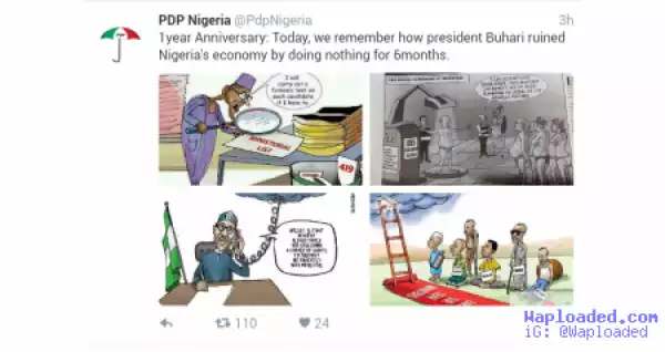 PDP Blast Buhari’s One Year In Office With Cartoon Images